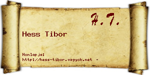 Hess Tibor névjegykártya